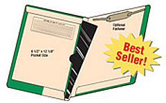F2640 Filing Folder - Green border with built in pocket