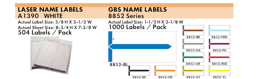 Alpha Labels 35 Laser Name Labels GBS Name Labels
