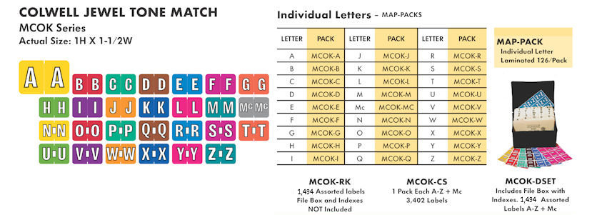 Alpha Labels 7 Colwell Jewel Tone Match
