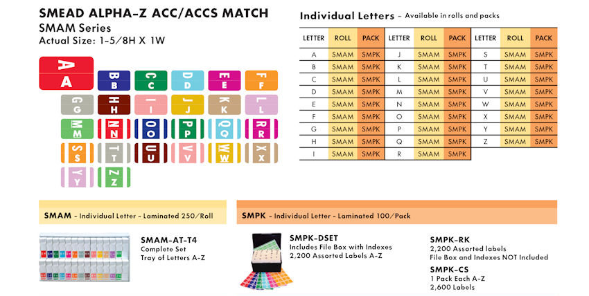 Alpha Labels 24 Smead Alpha - Z ACC / ACCS Match