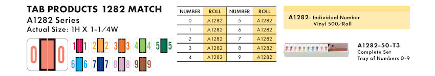 Numeric Filing Labels 53 Tab Prodicts 1282