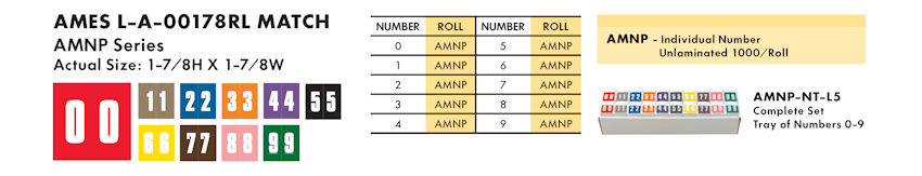 Numeric Filing Labels 5 AMES L-A-00178RL