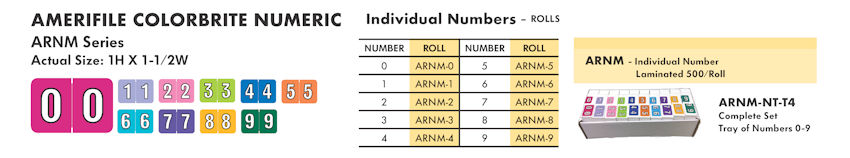 Numeric Filing Labels 2 Amerifile Colorbrite Numeric