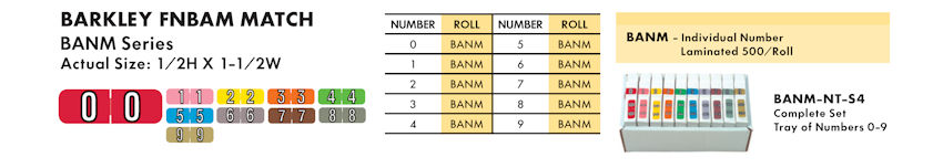 Numeric Filing Labels 13 Barkley FNBAM