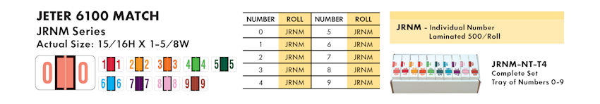 Numeric Filing Labels 26 Jeter 6100