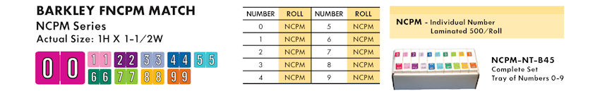 Numeric Filing Labels 15 Barkley NCPM