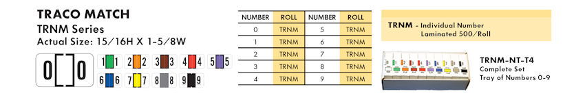 Numeric Filing Labels 57 TRACO
