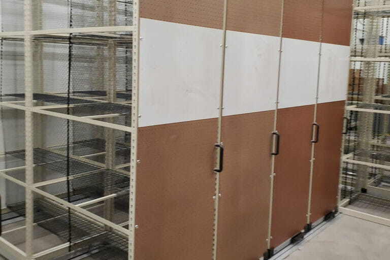 High Density Mobile Shelving Backroom Installation